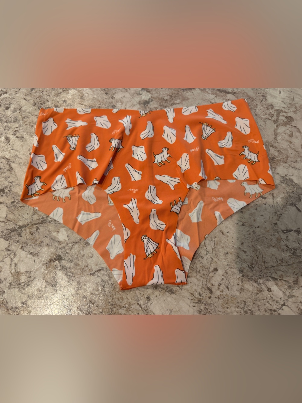 VS PINK HALLOWEEN PANTY LARGE NWOT GHOST DOG